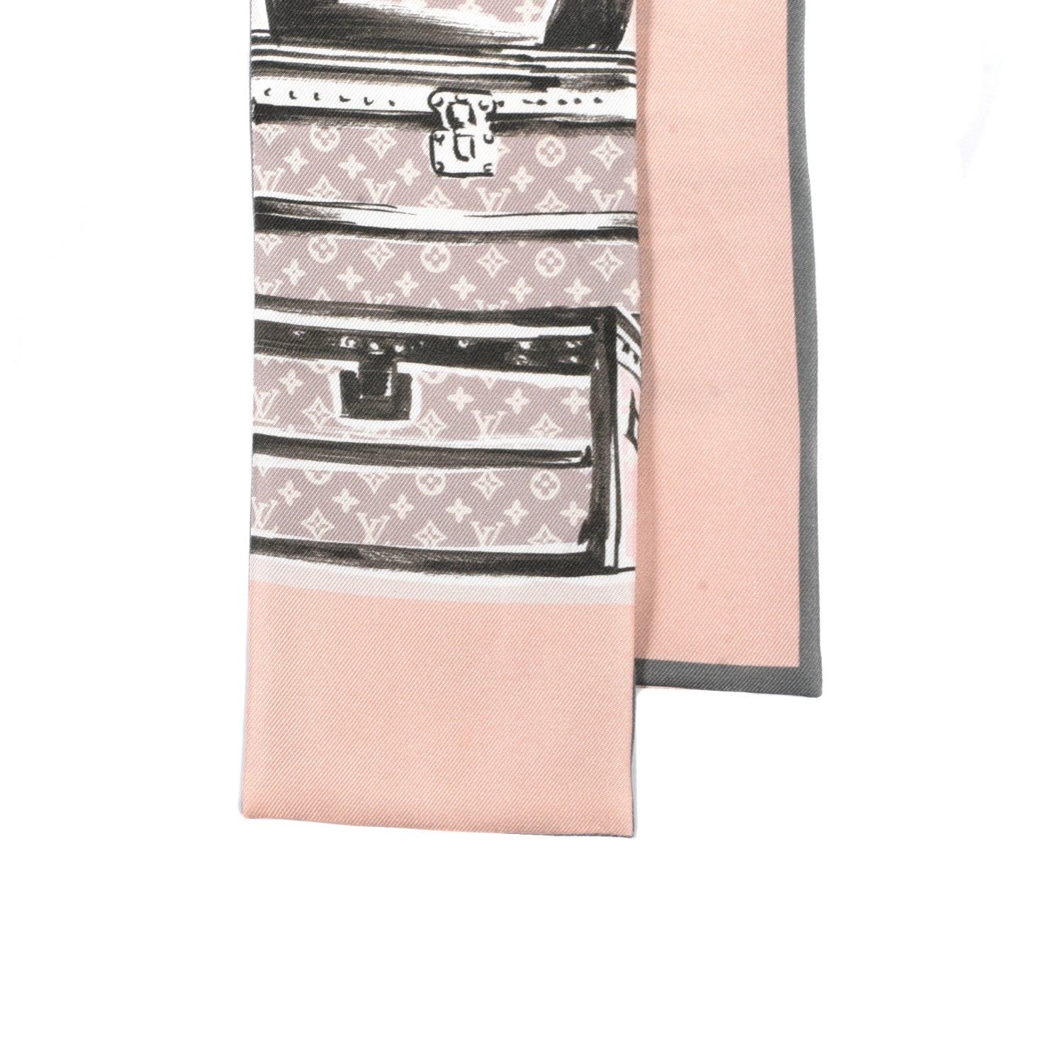 Louis Vuitton Silk Monogram Trunks Bandeau Rose Poudre 2 of 4