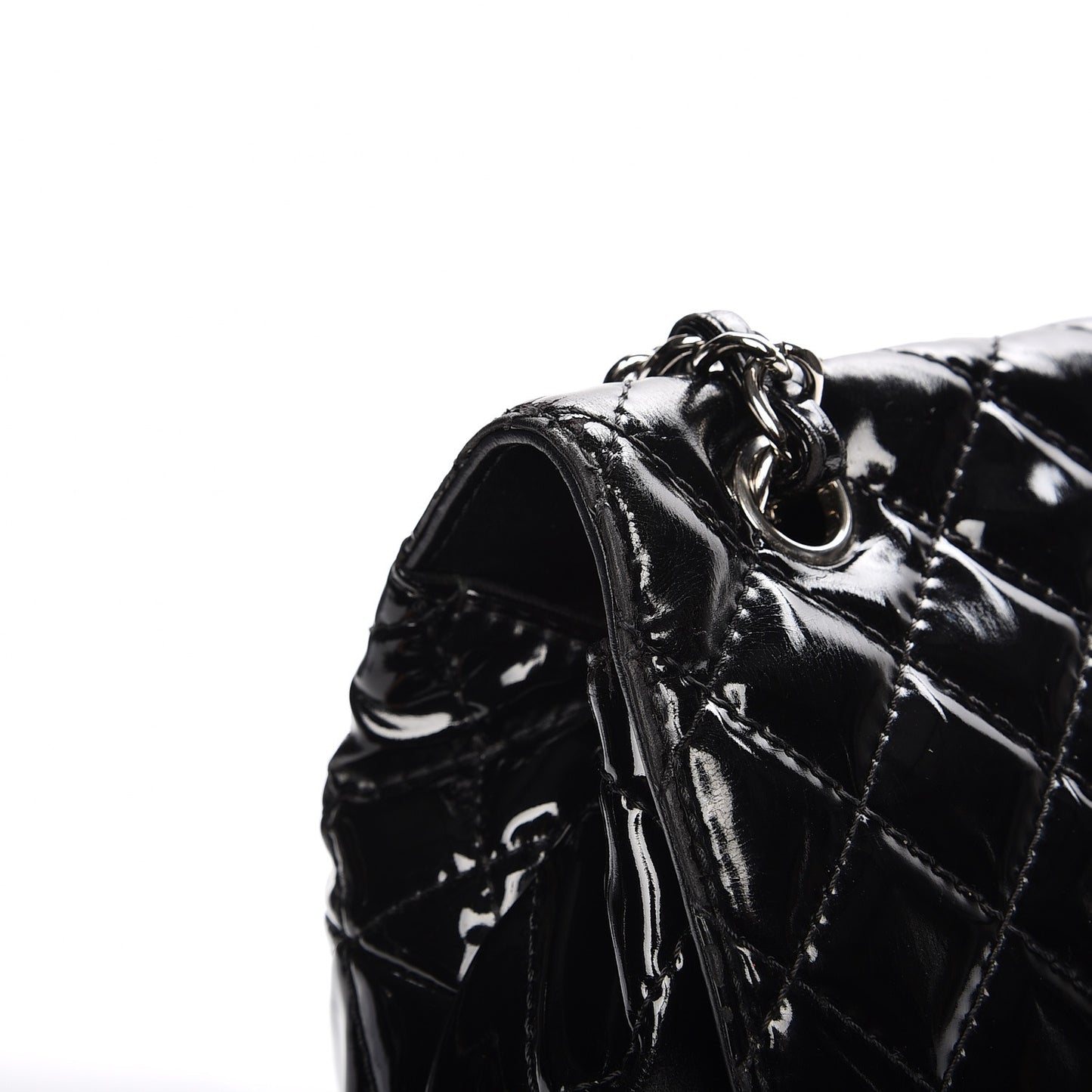 Vinyl Quilted In the Business Flap Bag Black