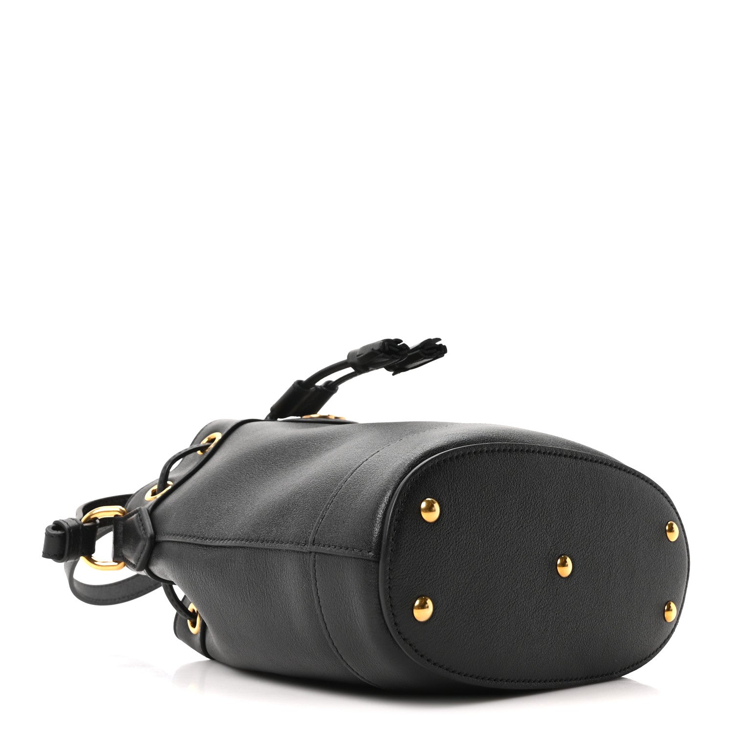 Gucci Softy Wonka Textured Dollar Calfskin Mini Diana Bucket Bag Black 4 of 10