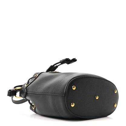 Gucci Softy Wonka Textured Dollar Calfskin Mini Diana Bucket Bag Black 4 of 10