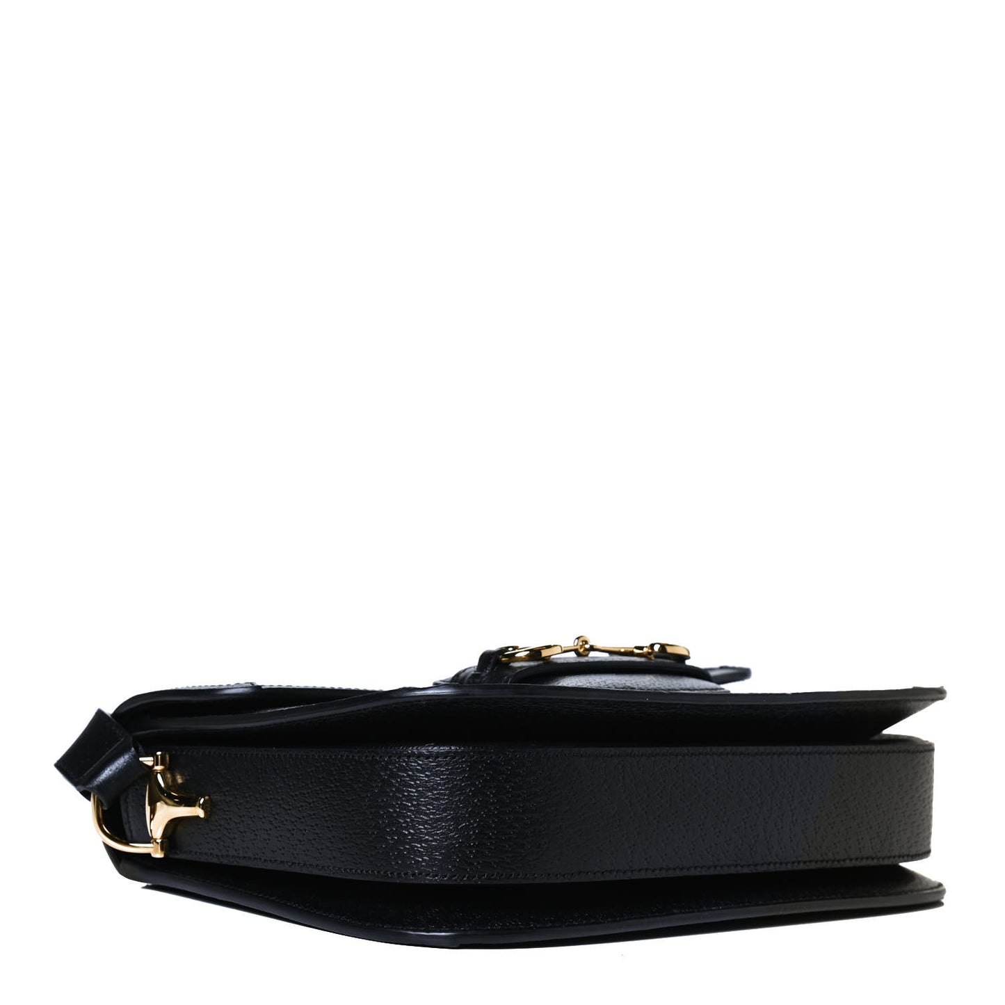 Jacquard Black Denim GG Monogram Textured Dollar Calfskin Horsebit 1955 Shoulder Bag Black Ivory