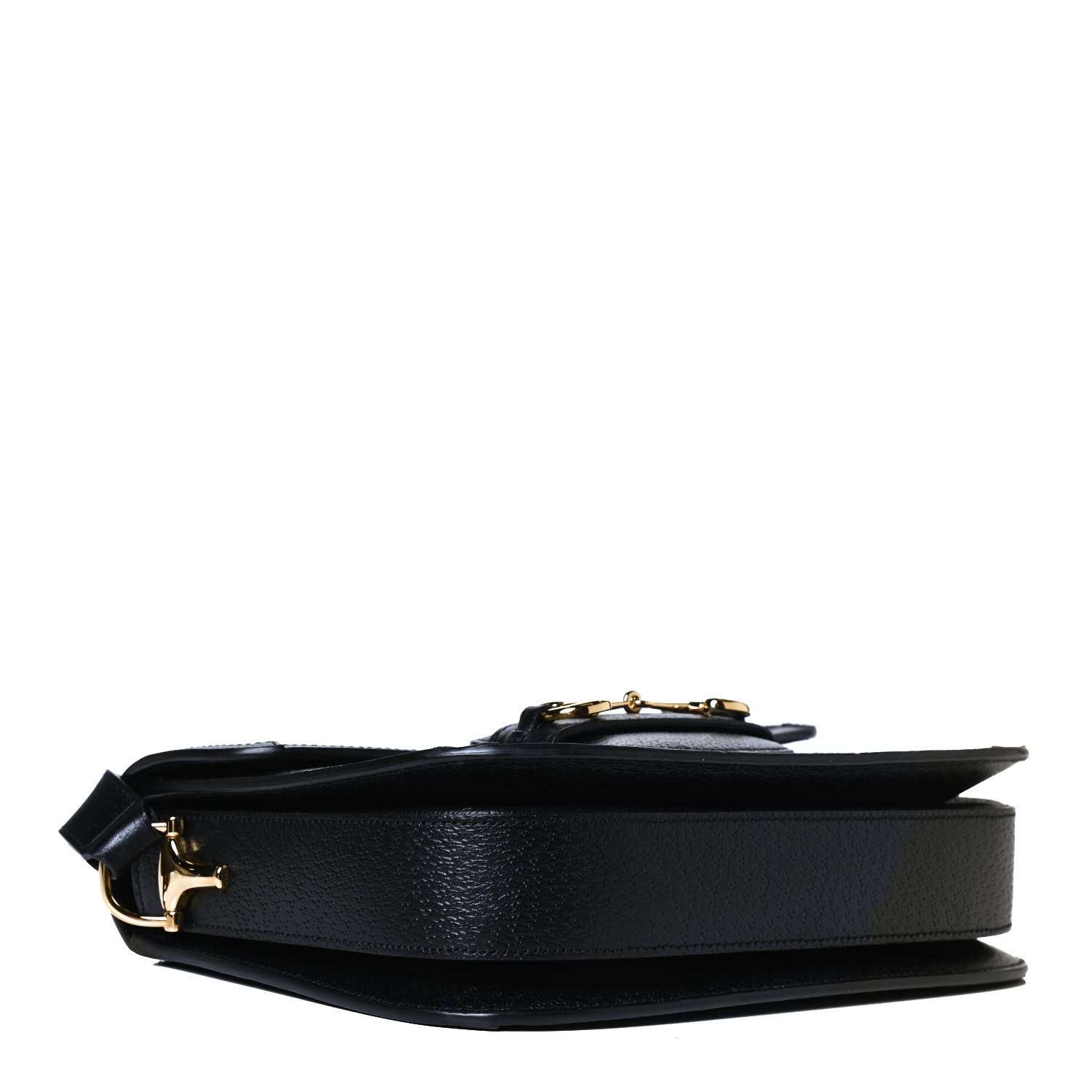 Gucci Jacquard Black Denim GG Monogram Textured Dollar Calfskin Horsebit 1955 Shoulder Bag Black Ivory 4 of 14
