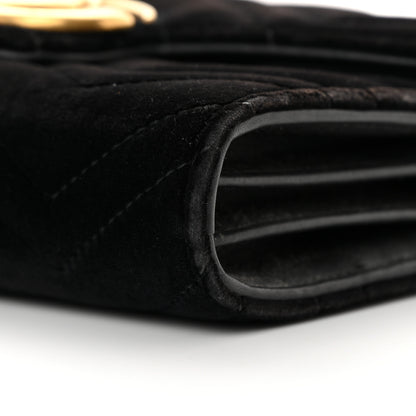 Gucci Velvet Matelasse GG Marmont Chain Wallet Black 10 of 18