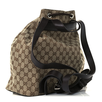 Gucci Monogram Dollar Calfskin O Drawstring Backpack Beige Ebony Testa di Moro Dark Chocolate 3 of 13