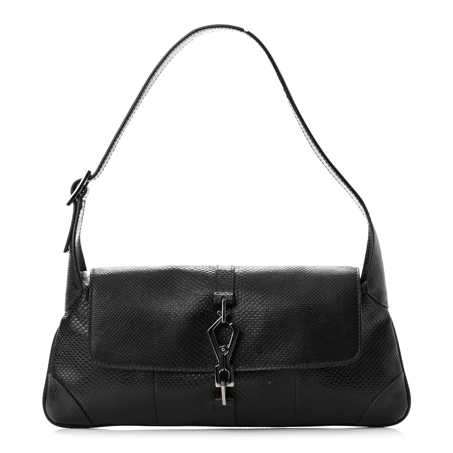 Gucci Snakeskin Small Jackie O Hobo Black 1 of 8