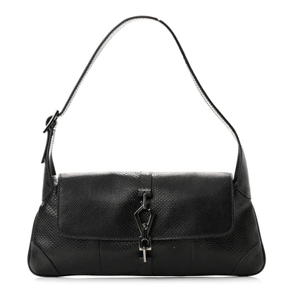 Gucci Snakeskin Small Jackie O Hobo Black 1 of 8