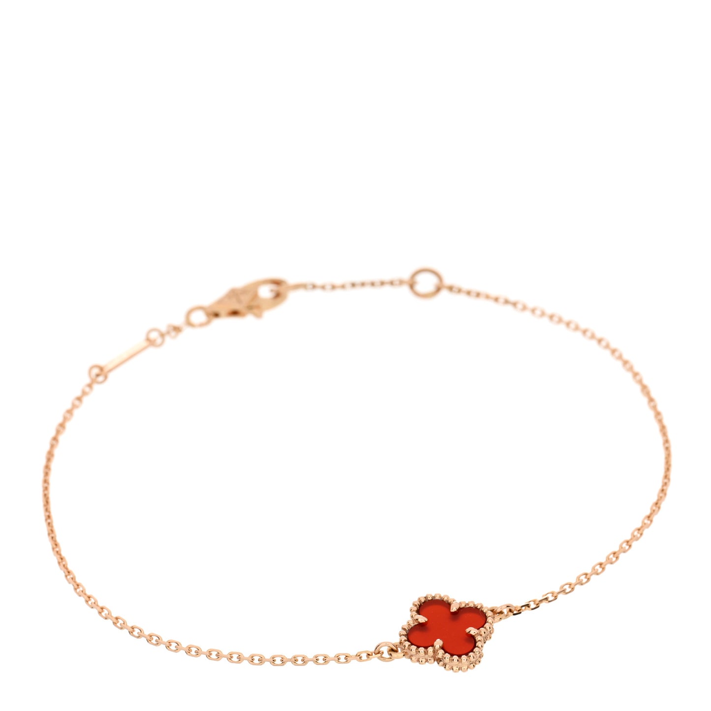18K Rose Gold Carnelian Sweet Alhambra Bracelet