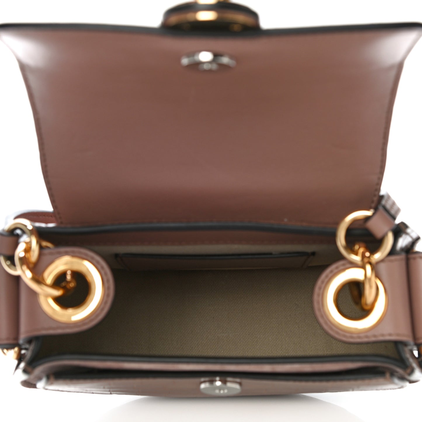 Calfskin Crocodile Embossed Small Tess Bag Woodrose