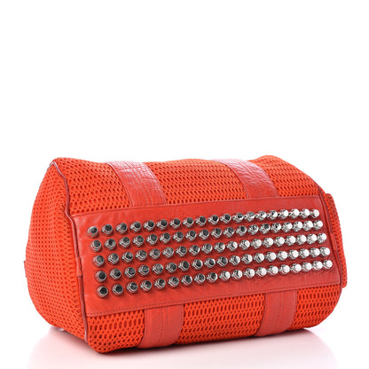 Alexander Wang Pebbled Lambskin Woven Rocco Red Silver Hardware 4 of 11