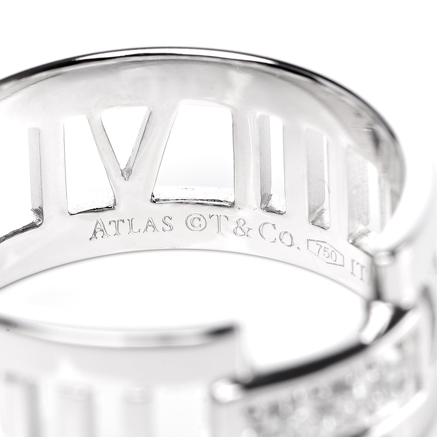 18K White Gold Diamond Open Atlas Ring 53 6.5
