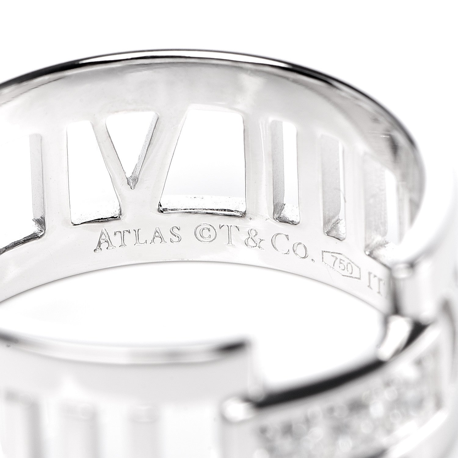 Tiffany 18K White Gold Diamond Open Atlas Ring 53 6.5 4 of 5