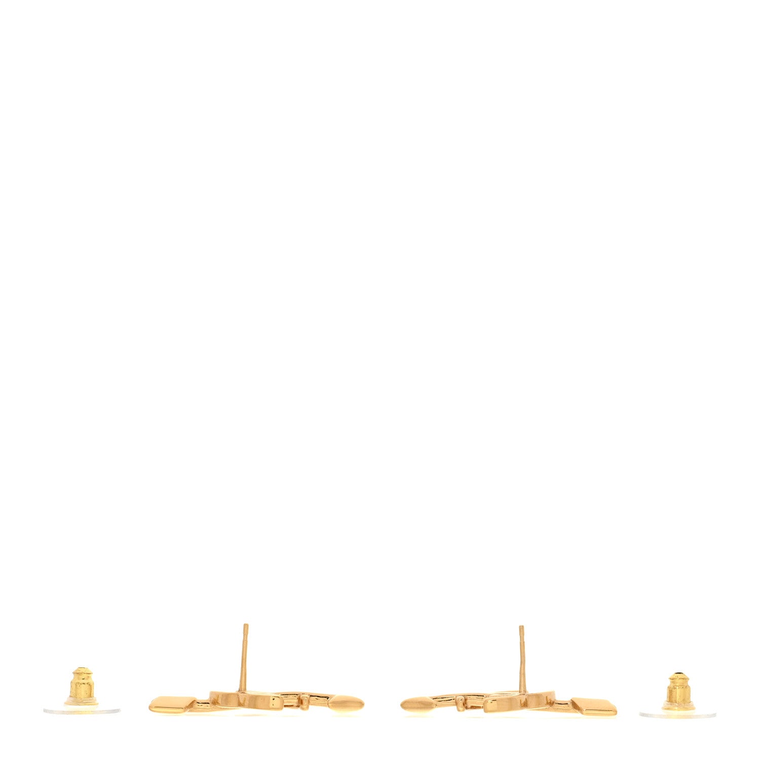 Chanel Metal CC Arrow Stud Earrings Gold 3 of 5