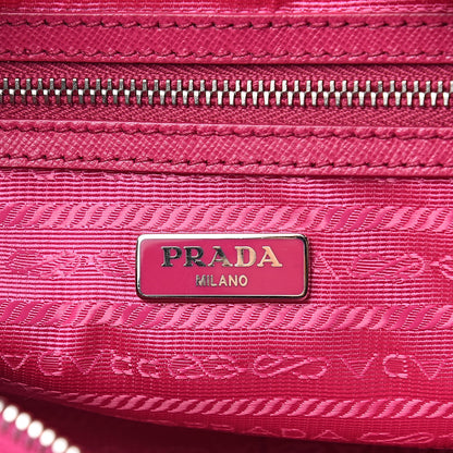Prada Nylon Saffiano Vela Double Zip Crossbody Bag Fuxia 6 of 11