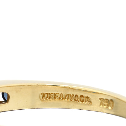Tiffany 18K Yellow Gold Diamond Blue Sapphire Band Ring 49 5 4 of 4