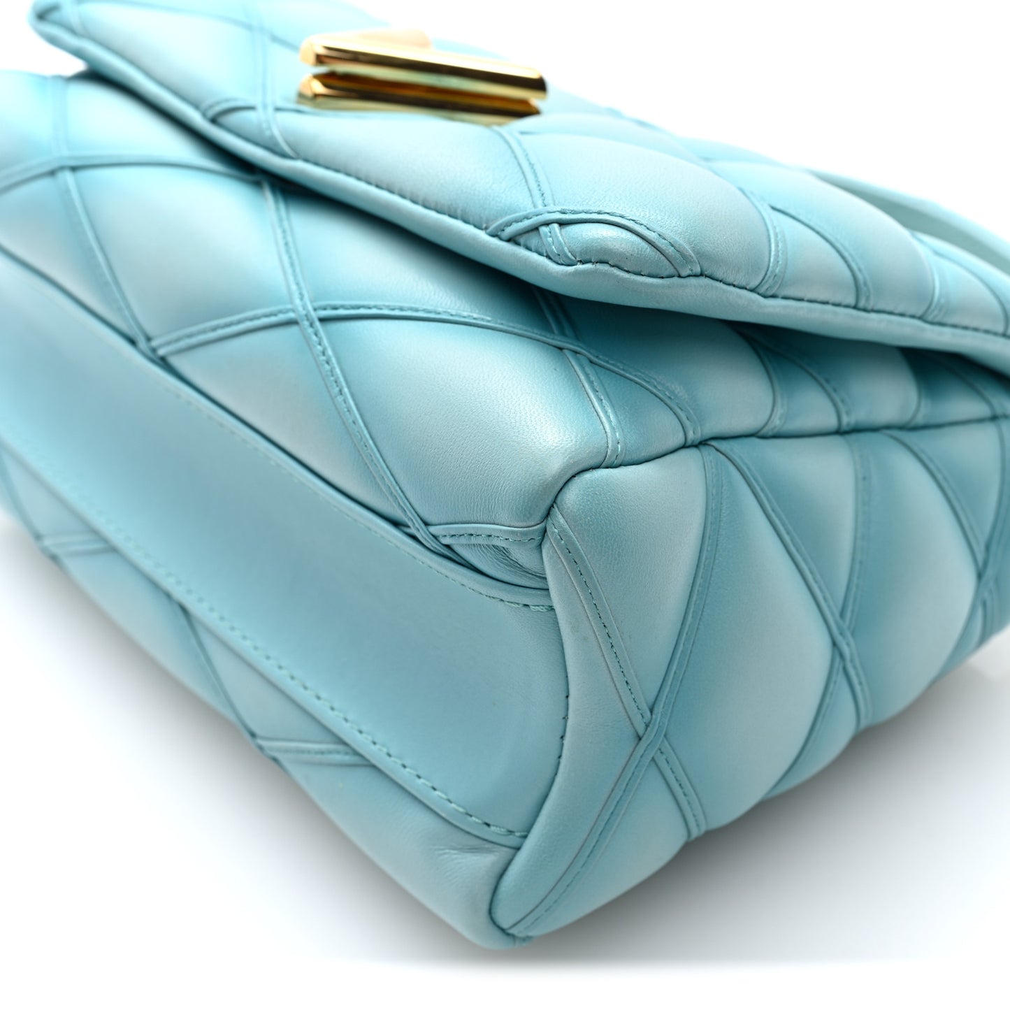 Lambskin Malletage Top Handle GO-14 MM Lagoon