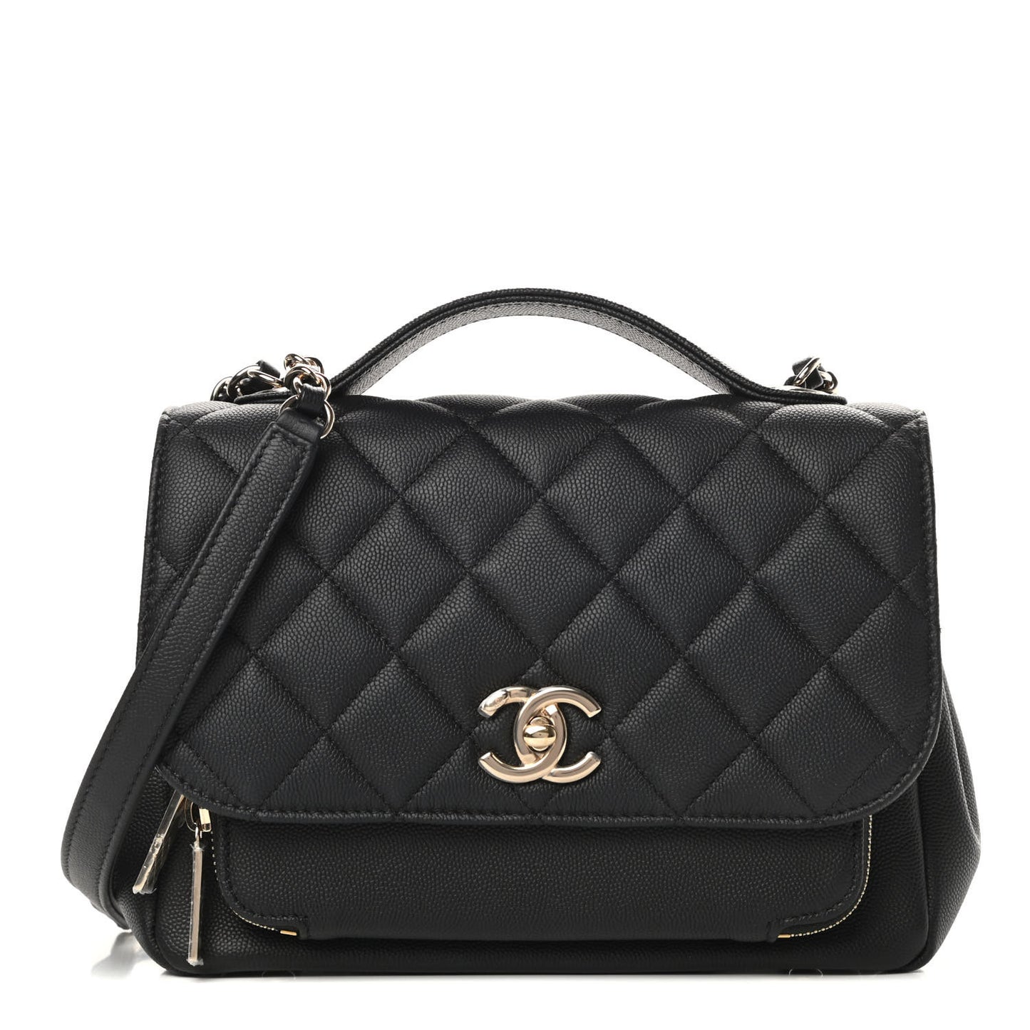 Caviar Quilted Medium Business Affinity Flap Black