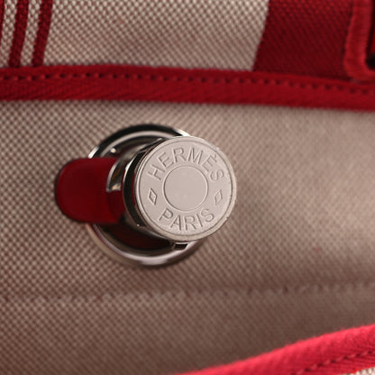 Hermes Vache Hunter Toile H Vibration Herbag a Dos Retourne Backpack Bordeaux Ficelle Rouge Piment 6 of 8