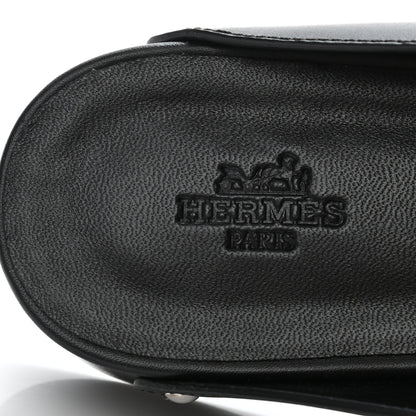 Hermes Calfskin Calya Mules 40 Black 6 of 10
