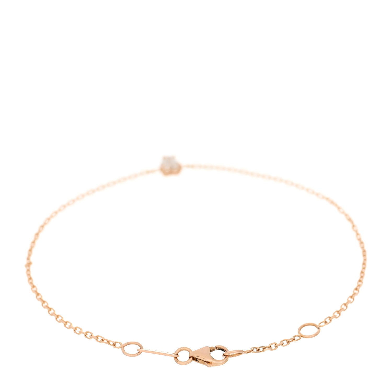 Anita Ko 18K Rose Gold Diamond Heart Shaped Chain Bracelet 2 of 3