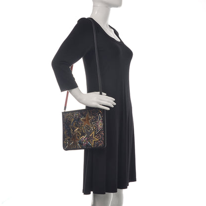 Christian Louboutin Calfskin Beaded Loubiclutch Star Clutch Black 2 of 7