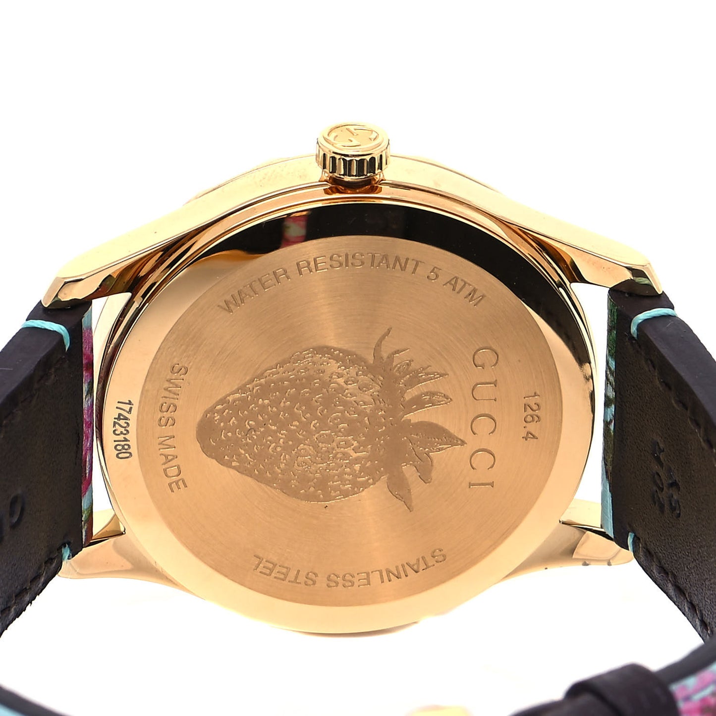 Stainless Steel Calfskin 38mm G-Timeless Floral Quartz Watch Blue