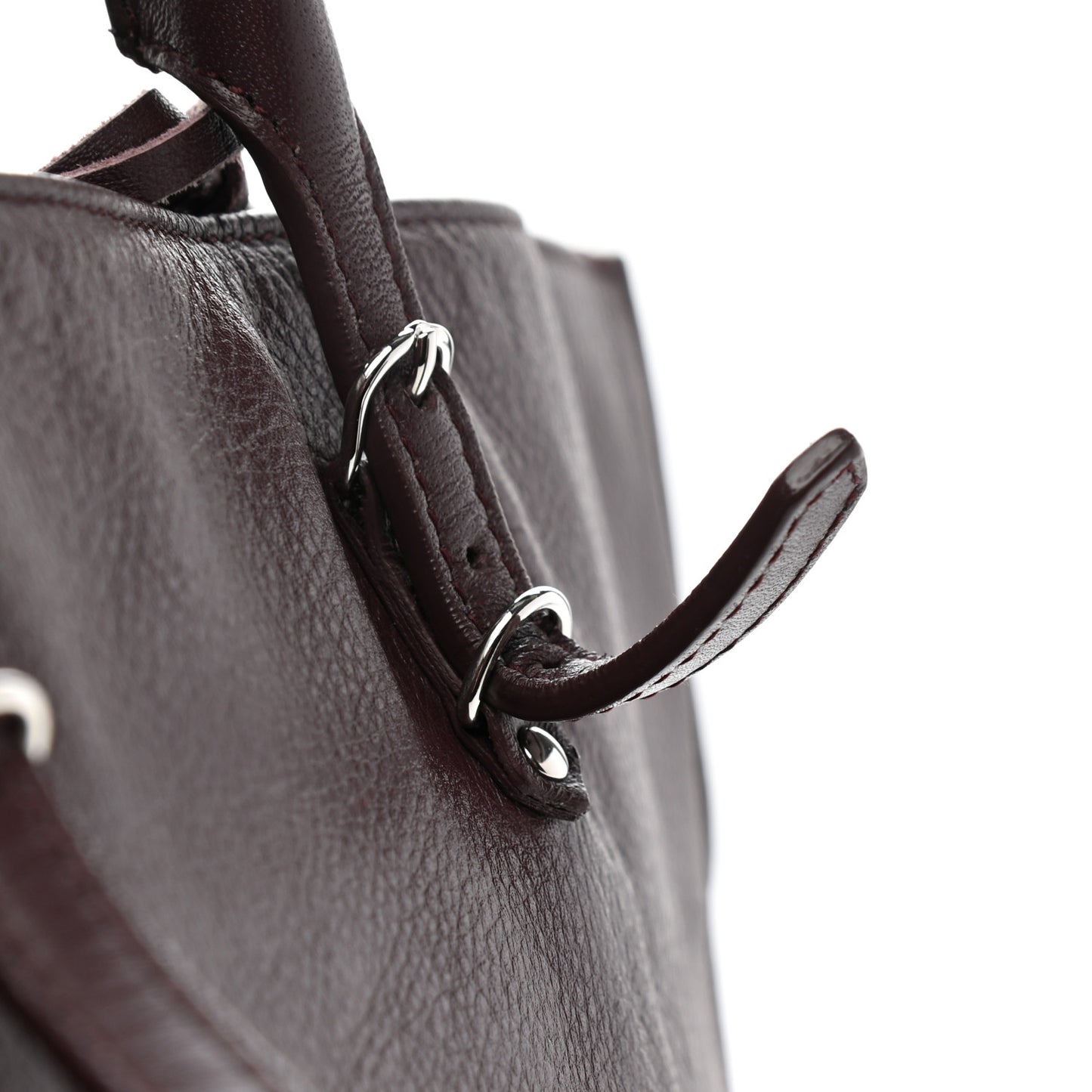 Veau Papier A4 Tote Rouge Aubergine