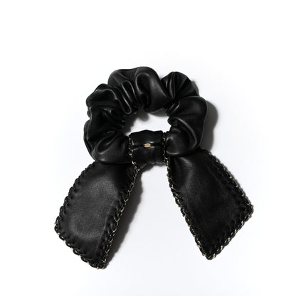 Chanel Lambskin Chain CC Hair Bow Tie Black Gold 2 of 4