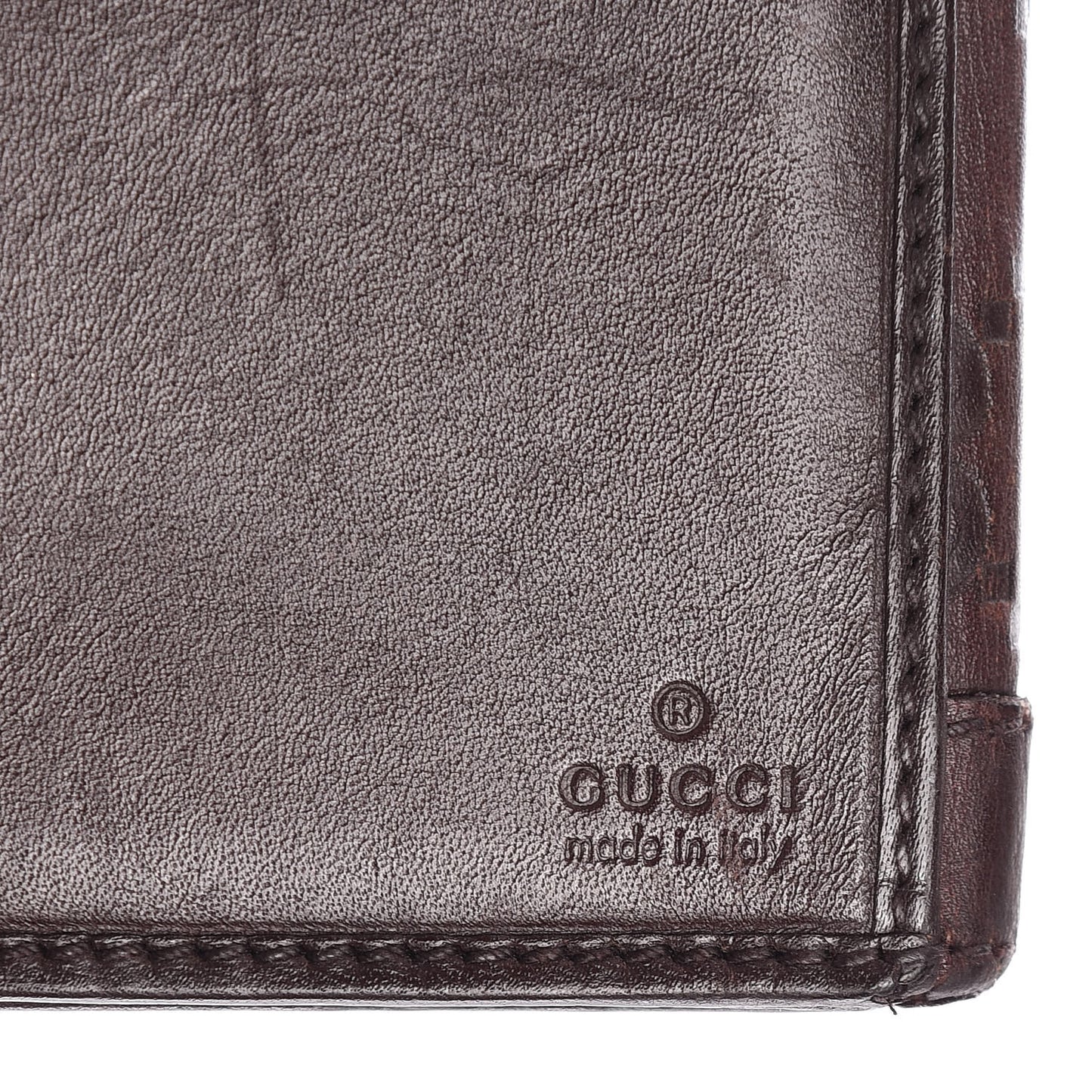 Guccissima Punch Continental Flap Wallet Brown
