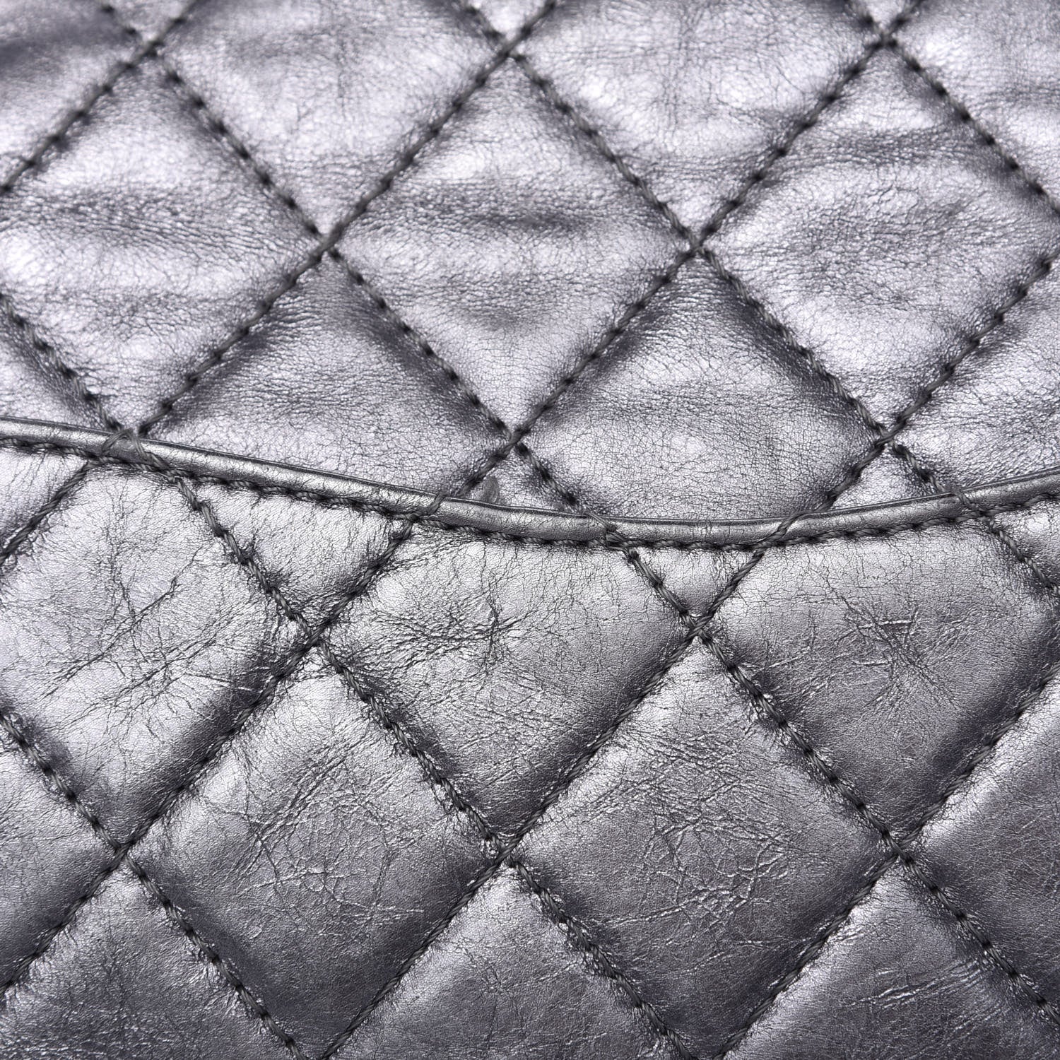 Chanel Metallic Aged Calfskin Quilted 2.55 Reissue 226 Flap Dark Silver 11 of 13
