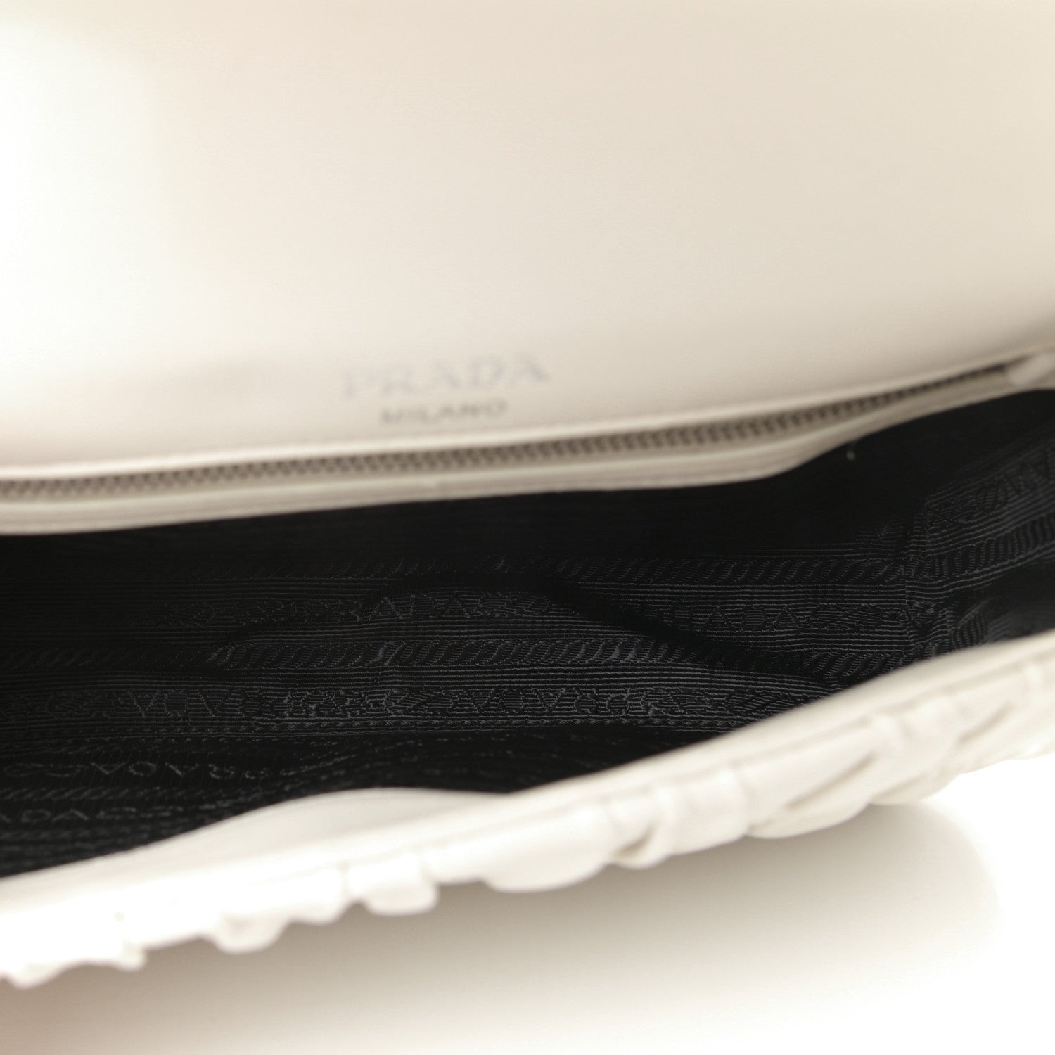 Prada Nappa Gaufre Small Chain Flap Shoulder Bag White 5 of 9