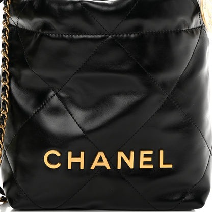 Chanel Shiny Calfskin Quilted Mini Chanel 22 Black 8 of 11