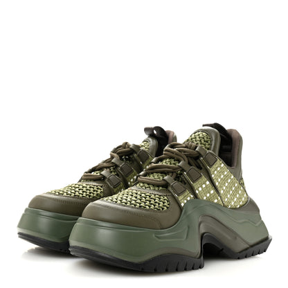Louis Vuitton Calfskin Raffia LV Archlight 2.0 Platform Sneakers 37 Kaki 4 of 9