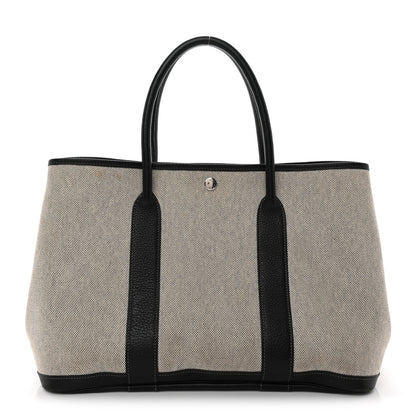 Hermes Toile Buffle Skipper Garden Party 36 MM Tote Black 1 of 12