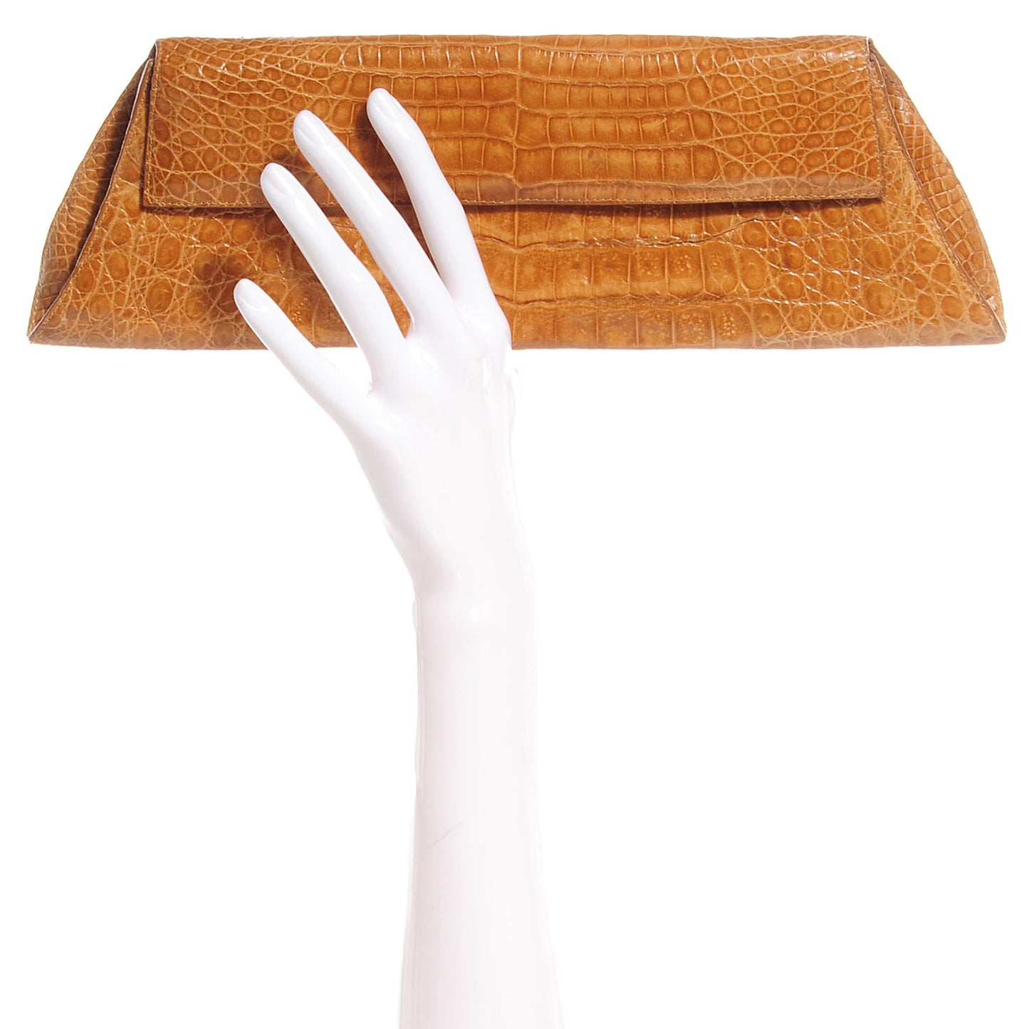 Crocodile Long Clutch Gold