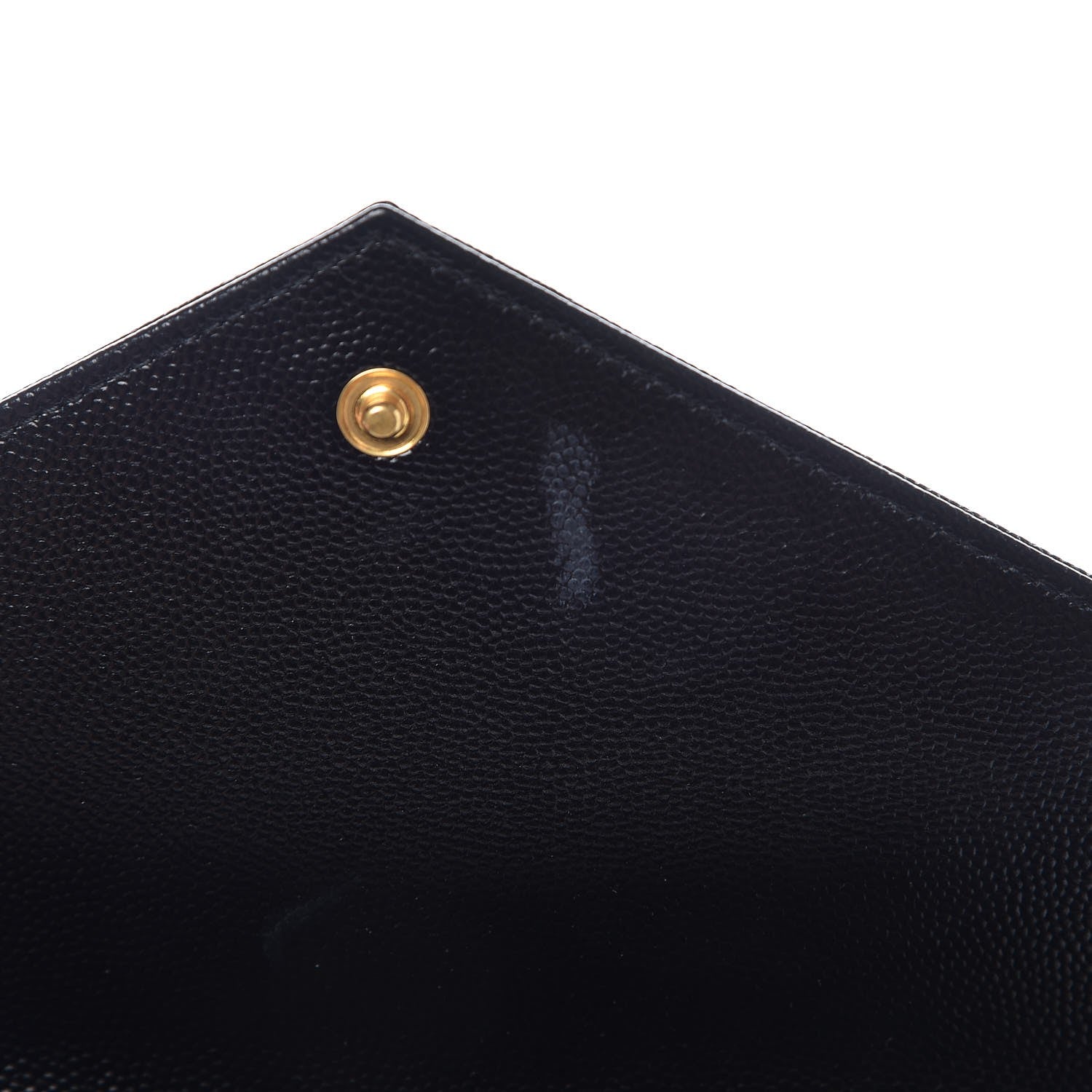 Saint Laurent Grain De Poudre Matelasse Chevron Monogram Chain Wallet Black 7 of 8