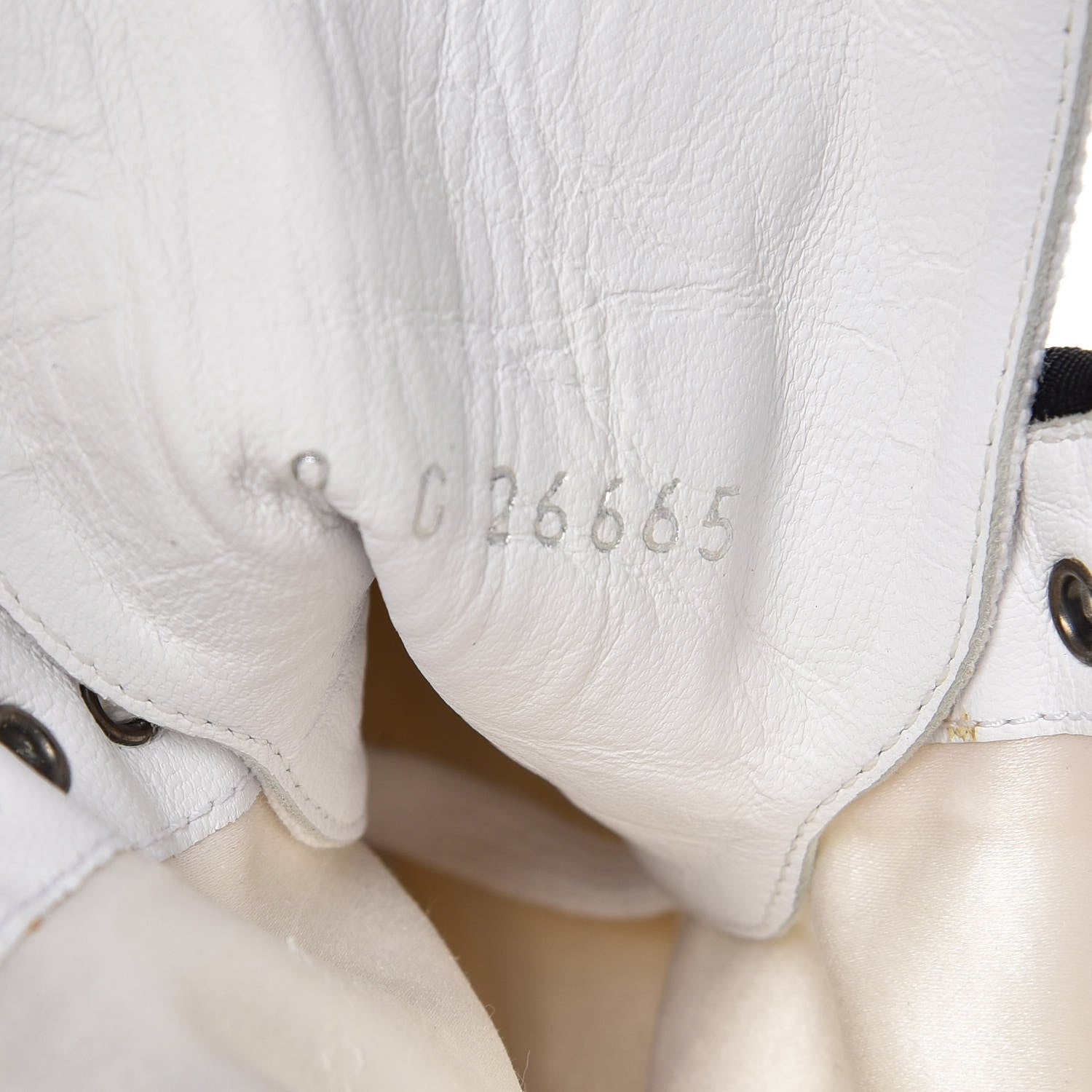 Chanel Canvas Lace Up Wedge Boots 37.5 White Black 5 of 13