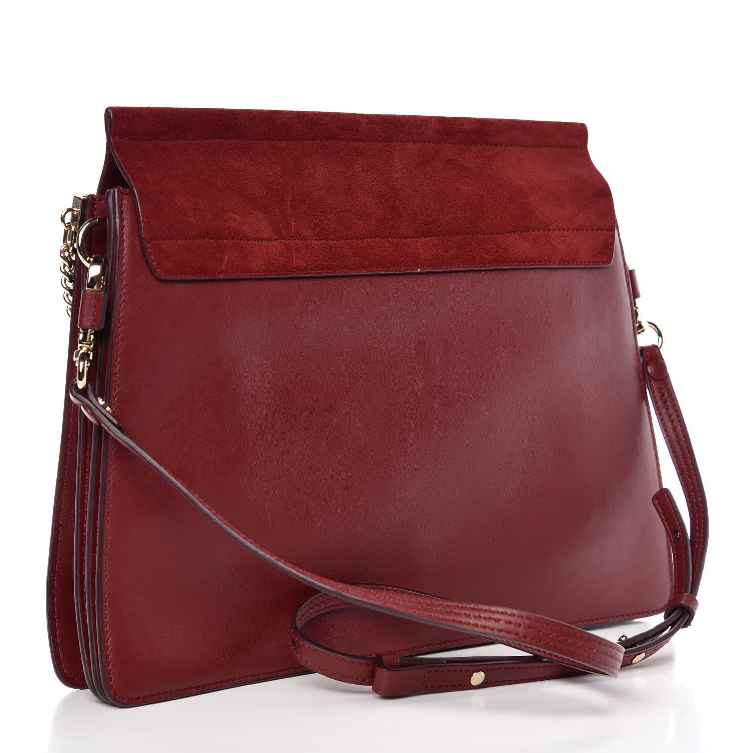 Chloe Calfskin Suede Medium Faye Shoulder Bag Plum Purple 3 of 10