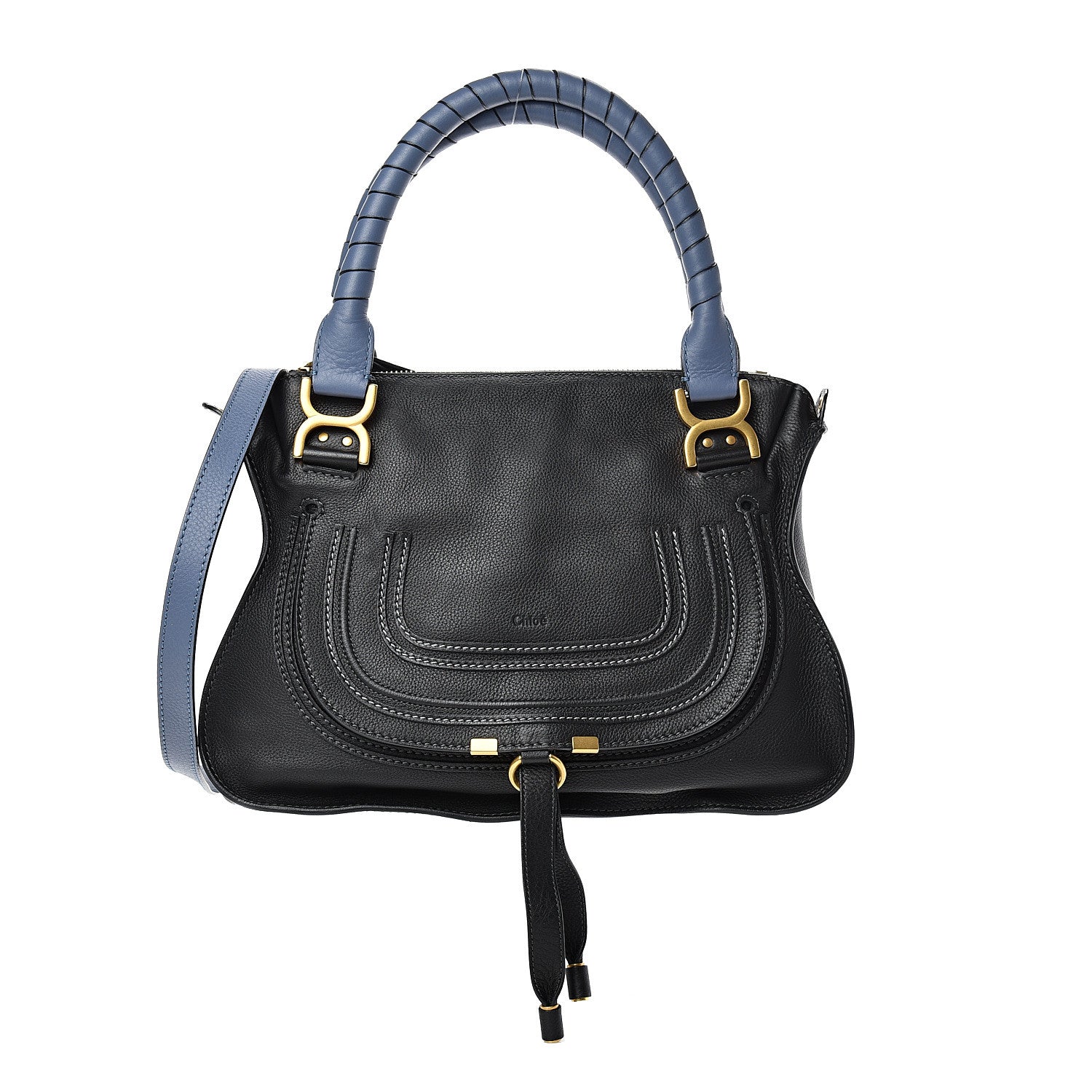 Chloe Calfskin Marcie Small Bi-Color Satchel Black 1 of 9