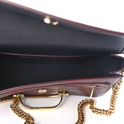 Alexander McQueen Calfskin Crocodile Embossed The Story Shoulder Bag Oxblood 4 of 4
