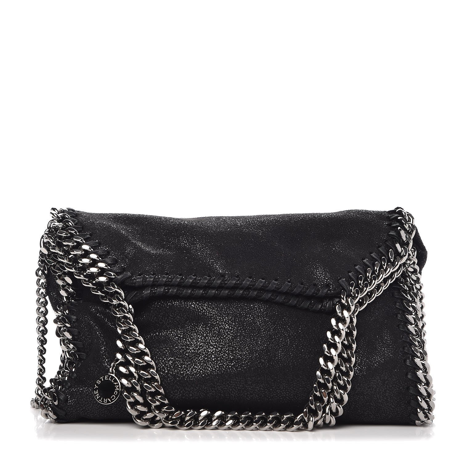 Stella McCartney Shaggy Deer Mini Falabella Fold Over Tote Black 1 of 8
