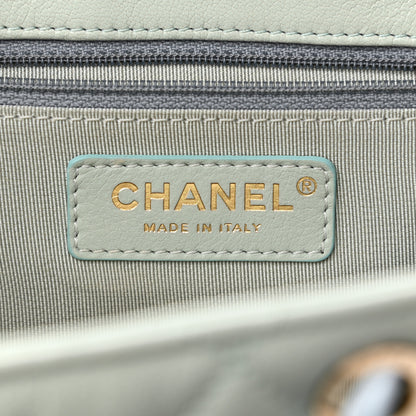 Chanel Goatskin Quilted Duma Drawstring Backpack Green Blue Pink 6 of 13