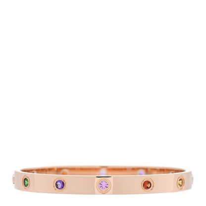 Cartier 18K Pink Gold Sapphire Garnet Amethyst LOVE Bracelet 16 2 of 5