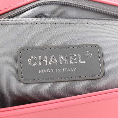 Chanel Lambskin Chevron Quilted New Medium Boy Flap Pink 7 of 10