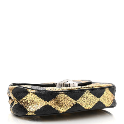 Gucci Metallic Cracked Calfskin Belt Bag Gold Black 4 of 9
