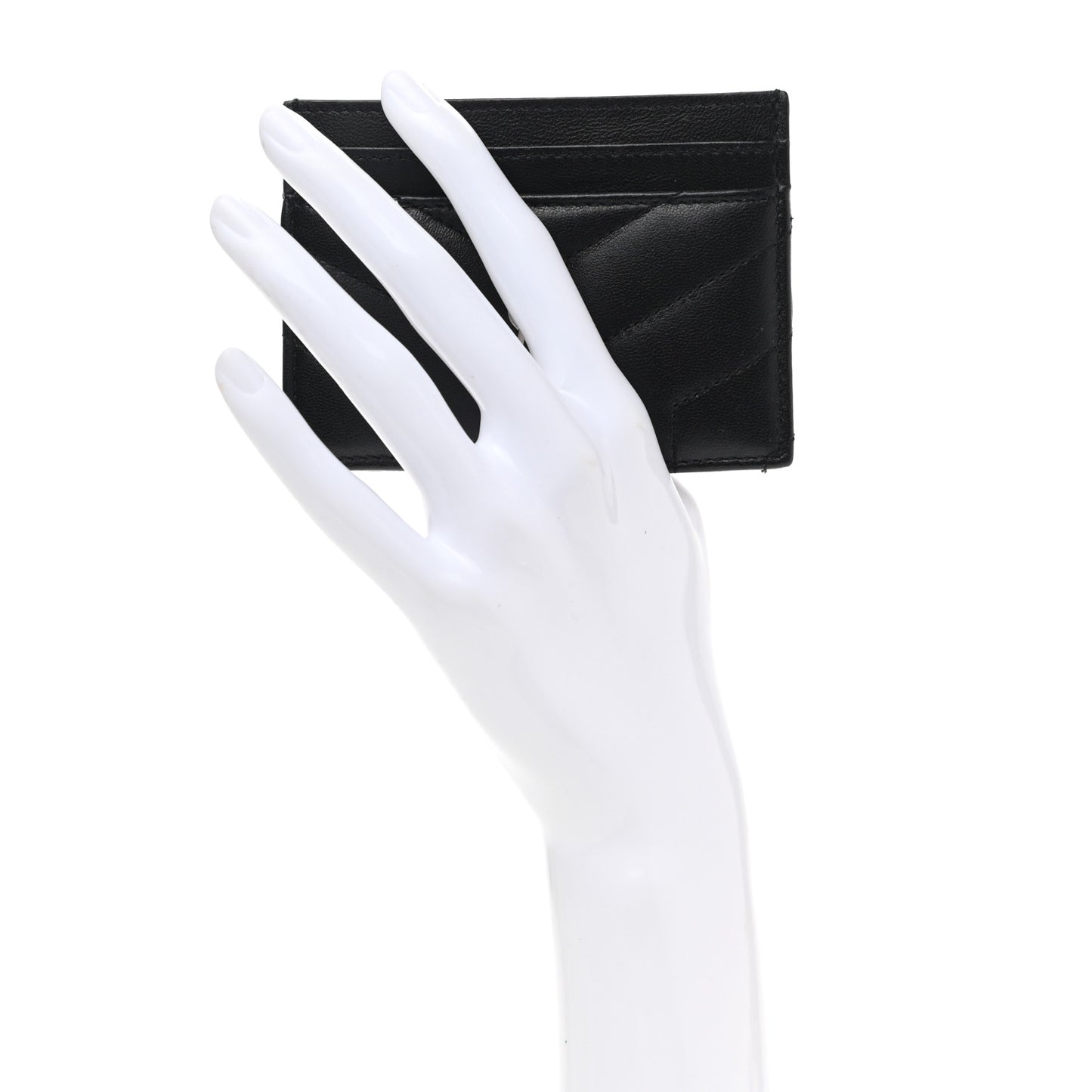 Calfskin Y Quilted Monogram LouLou Credit Card Case Black