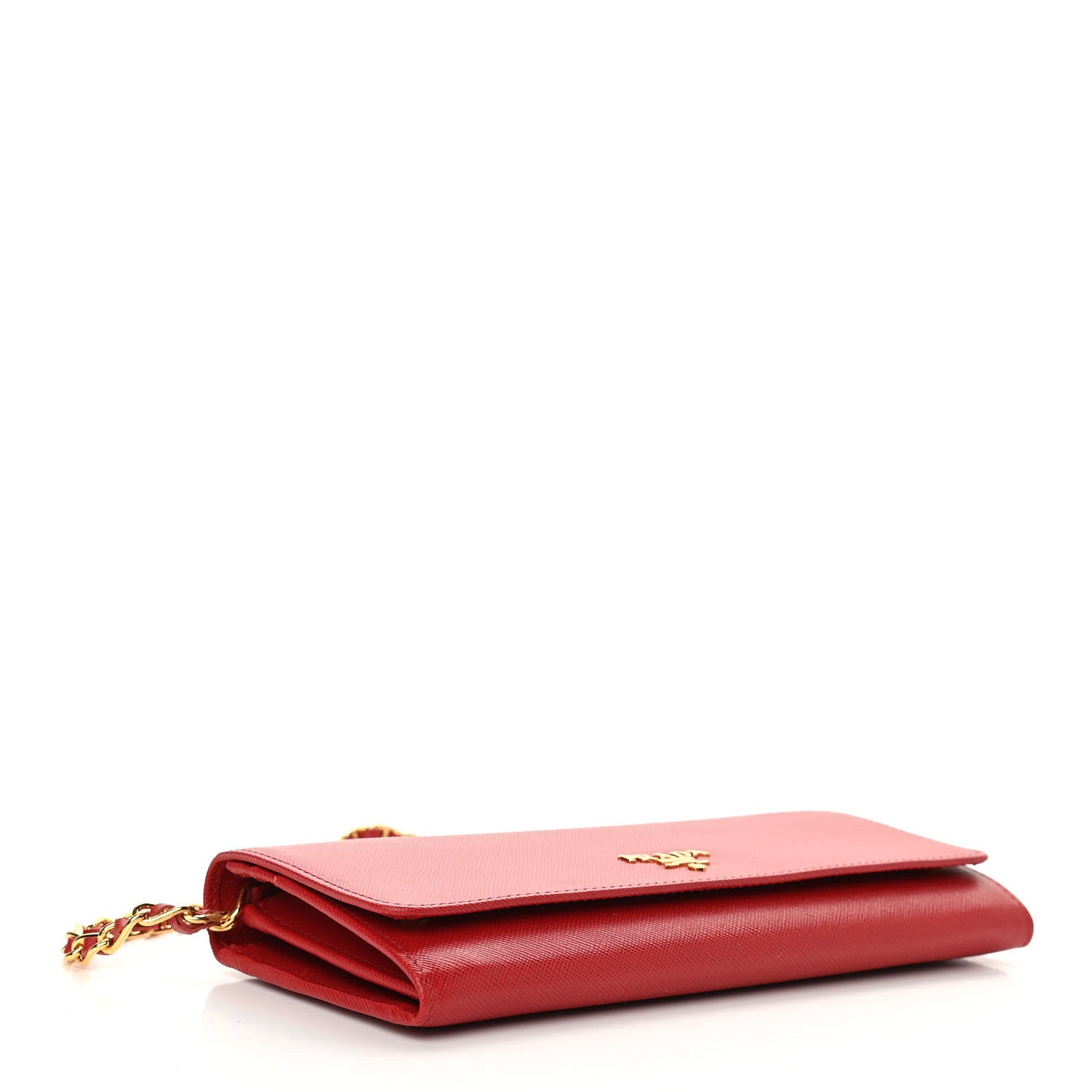 Prada Saffiano Wallet on Chain Fuoco 4 of 10