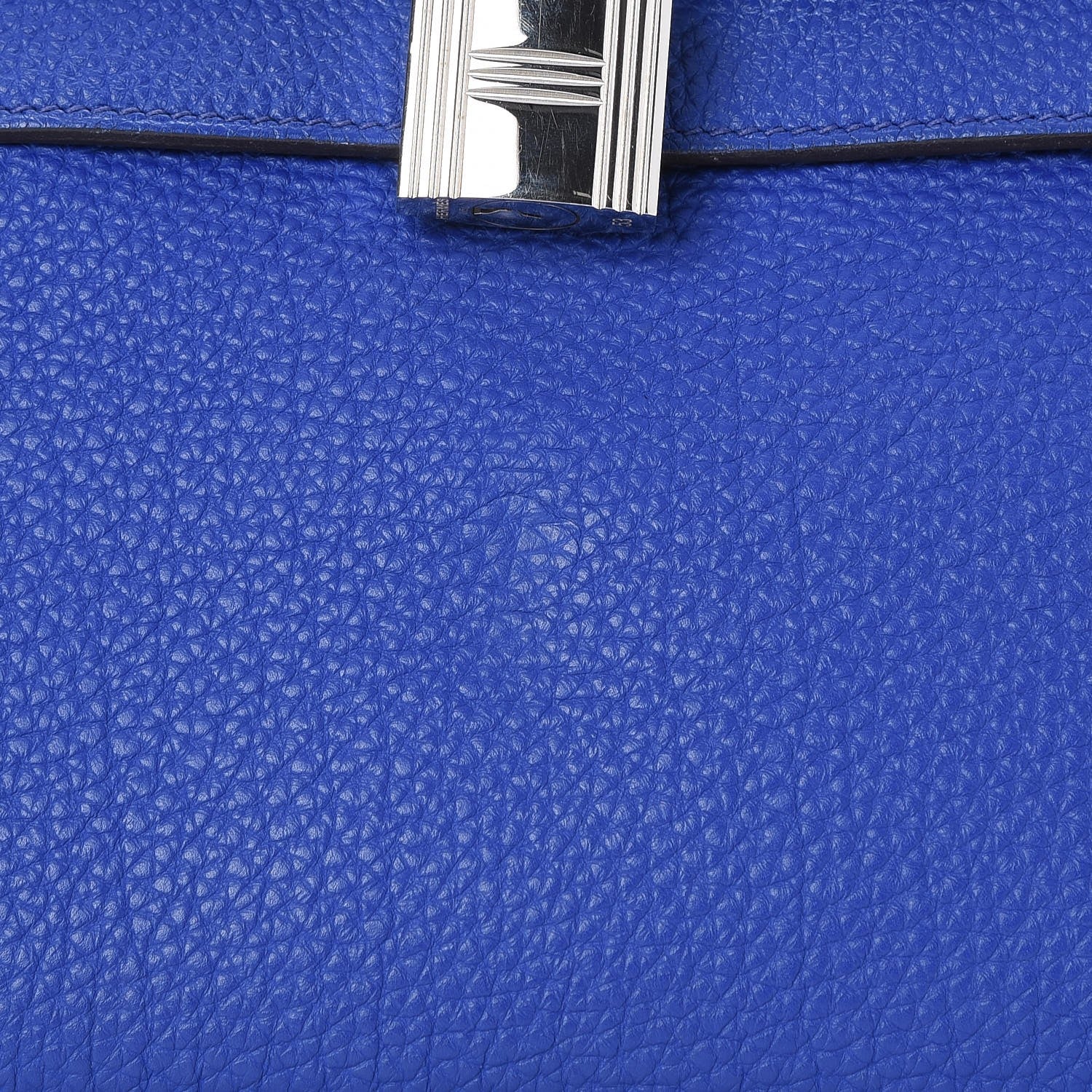 Hermes Taurillon Clemence Shoulder Kelly 40 Bleu Electrique 24 of 32