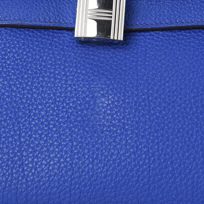 Hermes Taurillon Clemence Shoulder Kelly 40 Bleu Electrique 24 of 32