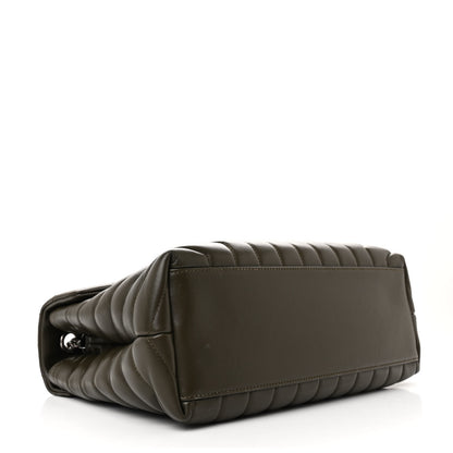 Saint Laurent Calfskin Y Quilted Monogram Medium Loulou Chain Satchel Kaki Fonce 4 of 11