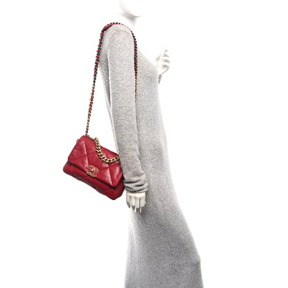 Chanel Goatskin Quilted Medium Chanel 19 Flap Red 2 of 10